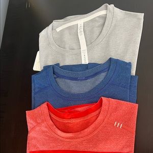 3 mens Lululemon Size medium assorted colors Dry Sense Mesh tees
